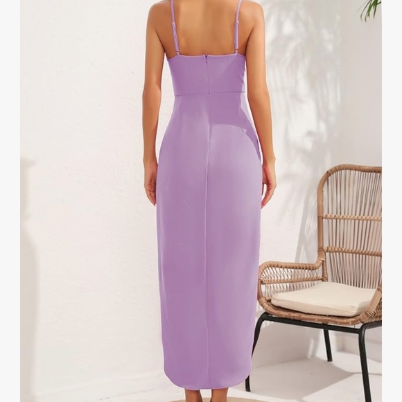 CMZ2005 Sexy V Neck Backless Maxi Sleeveless Spaghetti Straps Cocktail Dress - Picture 2 of 14